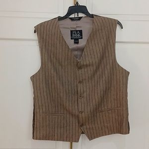 JoS. A. Bank Classic Collection suit vest separate, brown pinstripes.